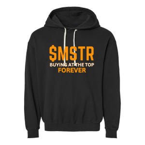 $Mstr Buying At The Top Forever Microstrategy Bitcoin Garment-Dyed Fleece Hoodie