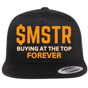 $Mstr Buying At The Top Forever Microstrategy Bitcoin Flat Bill Trucker Hat