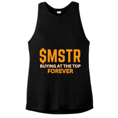 $Mstr Buying At The Top Forever Microstrategy Bitcoin Ladies PosiCharge Tri-Blend Wicking Tank