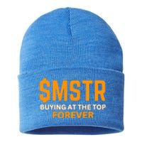 $Mstr Buying At The Top Forever Microstrategy Bitcoin Sustainable Knit Beanie