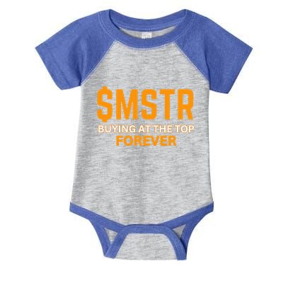 $Mstr Buying At The Top Forever Microstrategy Bitcoin Infant Baby Jersey Bodysuit