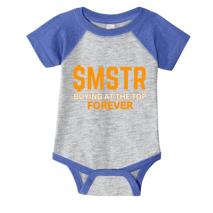 $Mstr Buying At The Top Forever Microstrategy Bitcoin Infant Baby Jersey Bodysuit