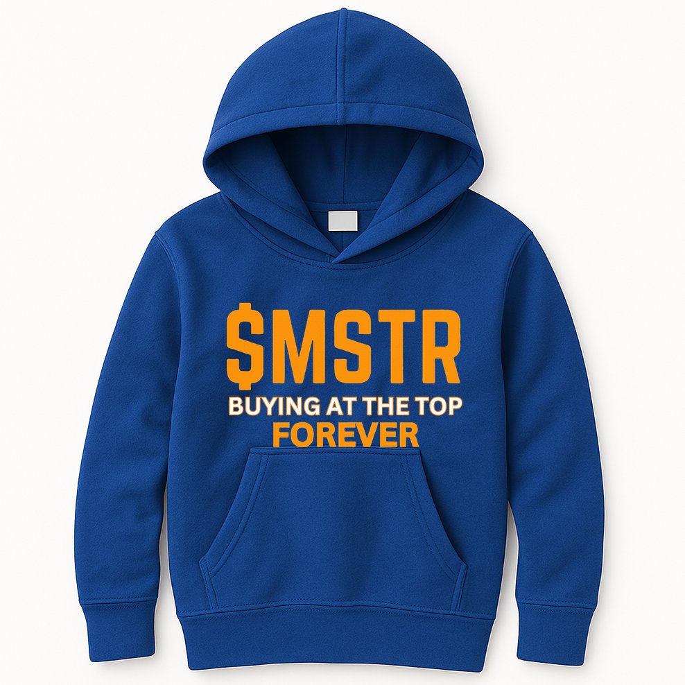 $Mstr Buying At The Top Forever Microstrategy Bitcoin Kids Hoodie
