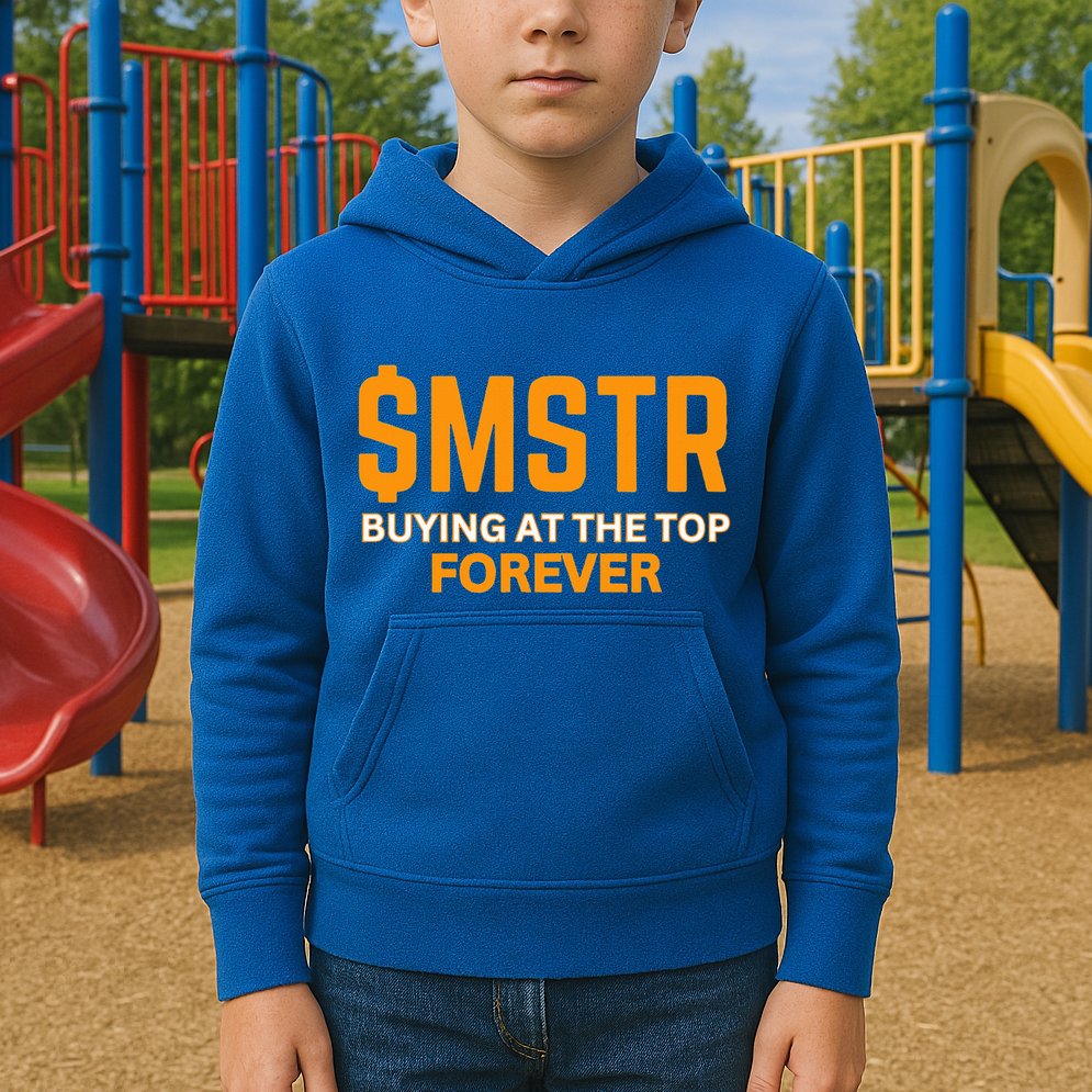 $Mstr Buying At The Top Forever Microstrategy Bitcoin Kids Hoodie