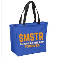 $Mstr Buying At The Top Forever Microstrategy Bitcoin Zip Tote Bag