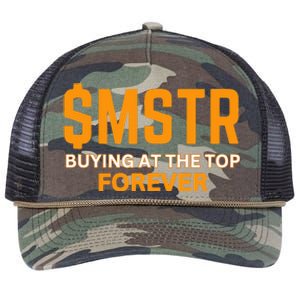 $Mstr Buying At The Top Forever Microstrategy Bitcoin Retro Rope Trucker Hat Cap