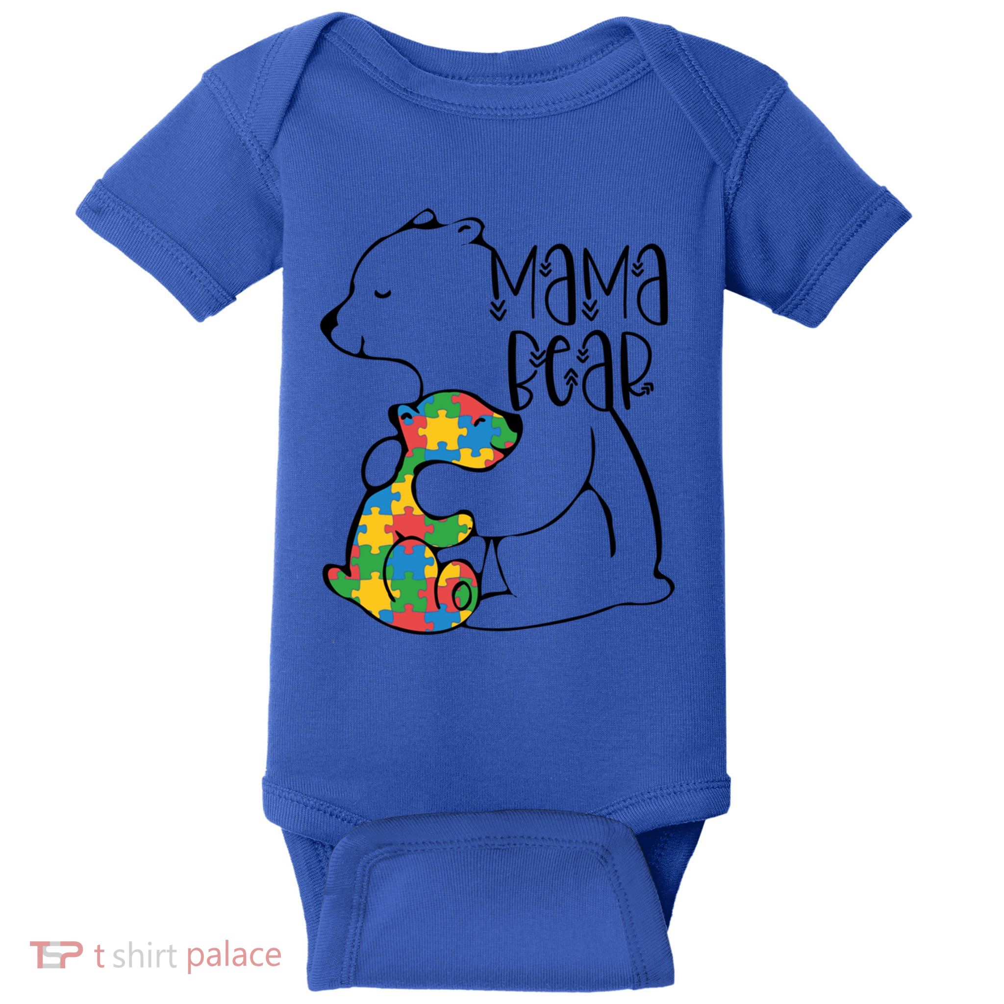 Mama Bear Autism Awareness Autism Mom Support Neurodiversity Gift Baby Bodysuit
