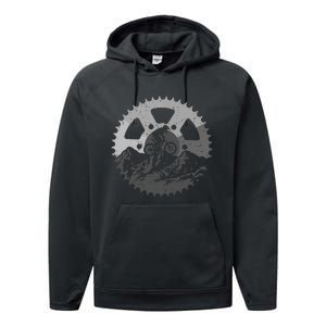 Mountain Biking Art Mtb Mountain Biker Performance Fleece Hoodie