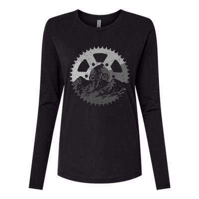 Mountain Biking Art Mtb Mountain Biker Womens Cotton Relaxed Long Sleeve T-Shirt