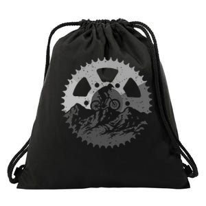 Mountain Biking Art Mtb Mountain Biker Drawstring Bag