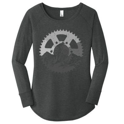 Mountain Biking Art Mtb Mountain Biker Women's Perfect Tri Tunic Long Sleeve Shirt