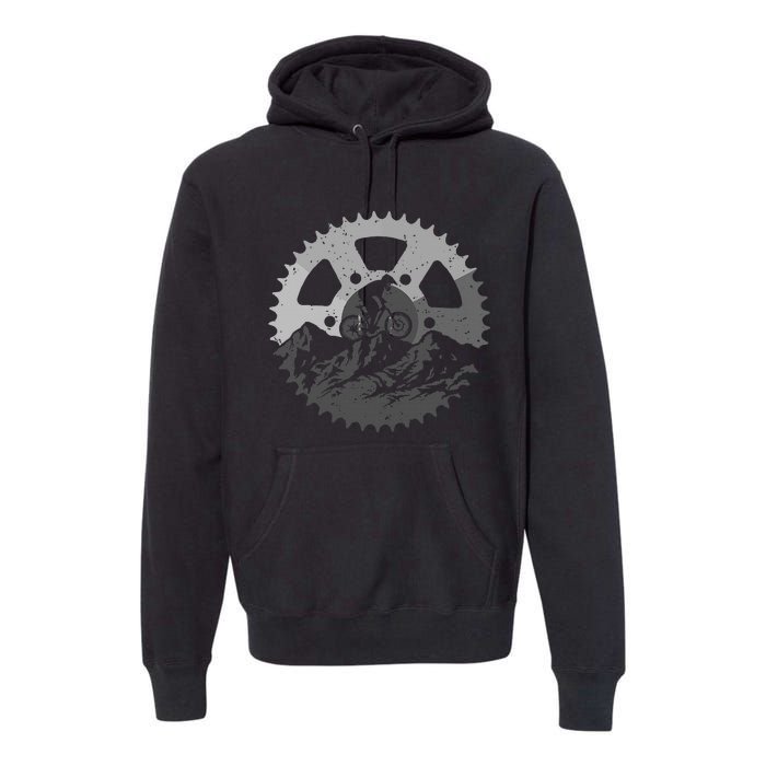 Mountain Biking Art Mtb Mountain Biker Premium Hoodie