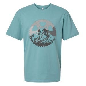 Mountain Biking Art Mtb Mountain Biker Sueded Cloud Jersey T-Shirt