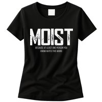 Moist Because At Least One Person You Know Hates This Word Womens T-Shirt
