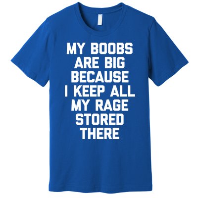 My Boobs Are Big Because I Keep All My Rage Stored There Gift Premium T-Shirt