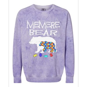 Memere Bear Autism Awareness Autism Mama Mom Mommy T Colorblast Crewneck Sweatshirt