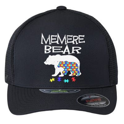 Memere Bear Autism Awareness Autism Mama Mom Mommy T Flexfit Unipanel Trucker Cap