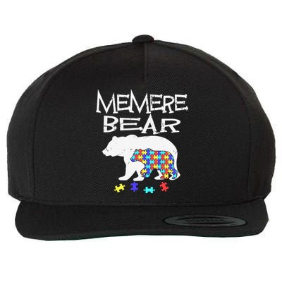 Memere Bear Autism Awareness Autism Mama Mom Mommy T Wool Snapback Cap