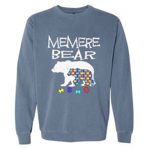 Memere Bear Autism Awareness Autism Mama Mom Mommy T Garment-Dyed Sweatshirt