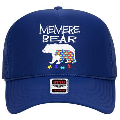 Memere Bear Autism Awareness Autism Mama Mom Mommy T High Crown Mesh Back Trucker Hat