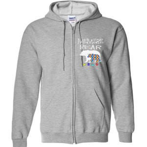 Memere Bear Autism Awareness Autism Mama Mom Mommy T Full Zip Hoodie