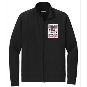 Messy Buns And Loaded Guns Raising Lions And Patriots Mom Great Gift Stretch Full-Zip Cadet Jacket