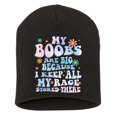 My Boobs Are Big Because I Keep All My Rage Stored There Short Acrylic Beanie