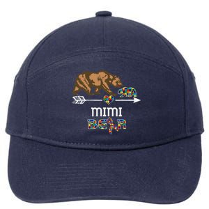 Mimi Bear Autism Awareness Autism Mimi Tee 7-Panel Snapback Hat