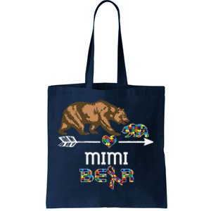 Mimi Bear Autism Awareness Autism Mimi Tee Tote Bag