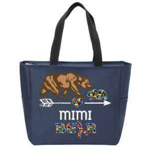 Mimi Bear Autism Awareness Autism Mimi Tee Zip Tote Bag