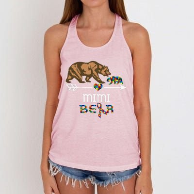 Mimi Bear Autism Awareness Autism Mimi Tee Women's Knotted Racerback Tank