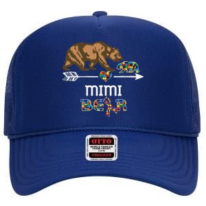 Mimi Bear Autism Awareness Autism Mimi Tee High Crown Mesh Back Trucker Hat