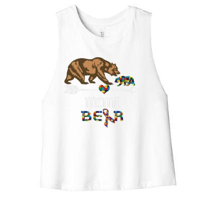 Mimi Bear Autism Awareness Autism Mimi Tee Women's Racerback Cropped Tank