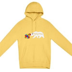 Mama Bear Autism Awareness Mom Grandma Women Gift Premium Pullover Hoodie