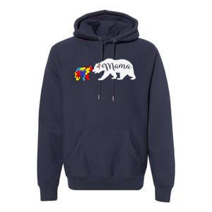 Mama Bear Autism Awareness Mom Grandma Women Gift Premium Hoodie