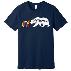 Mama Bear Autism Awareness Mom Grandma Women Gift Premium T-Shirt