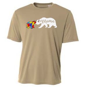 Mama Bear Autism Awareness Mom Grandma Women Gift Cooling Performance Crew T-Shirt