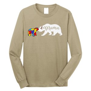 Mama Bear Autism Awareness Mom Grandma Women Gift Long Sleeve Shirt