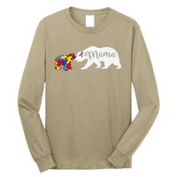 Mama Bear Autism Awareness Mom Grandma Women Gift Long Sleeve Shirt