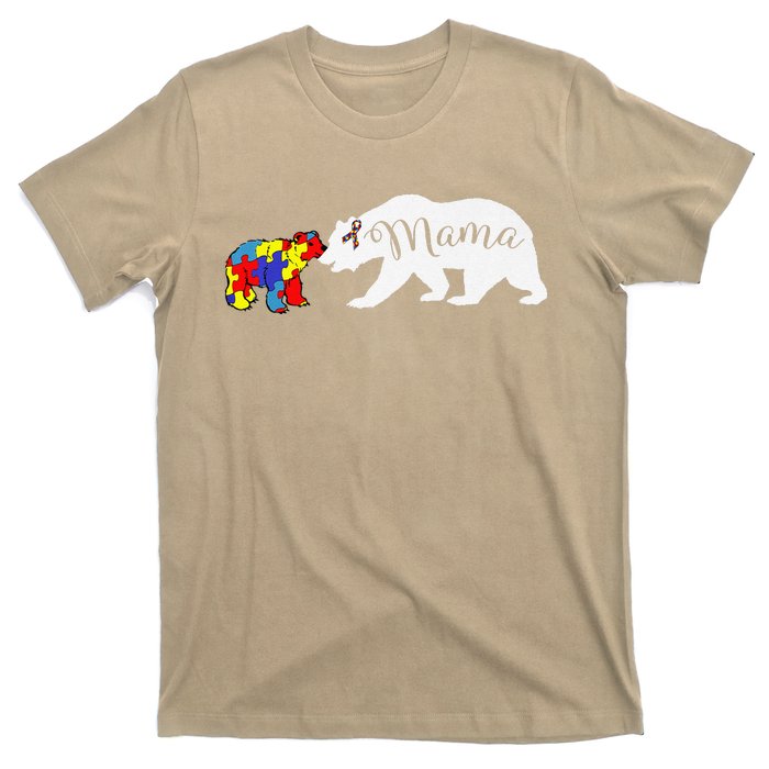 Mama Bear Autism Awareness Mom Grandma Women Gift T-Shirt