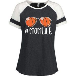 Momlife Basketball Aviators Mother's Day Bball Mom Life Gift Enza Ladies Jersey Colorblock Tee