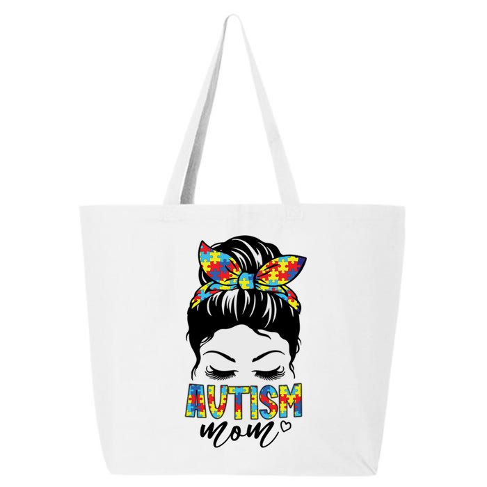 Messy Bun Autism Mom 25L Jumbo Tote