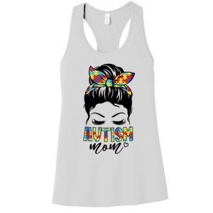 Messy Bun Autism Mom Women's Racerback Tank