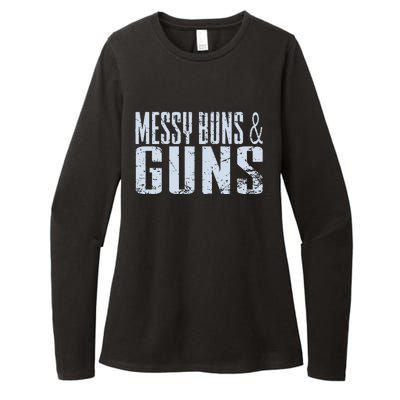 Messy Buns And Guns Womens CVC Long Sleeve Shirt