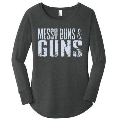 Messy Buns And Guns Women's Perfect Tri Tunic Long Sleeve Shirt