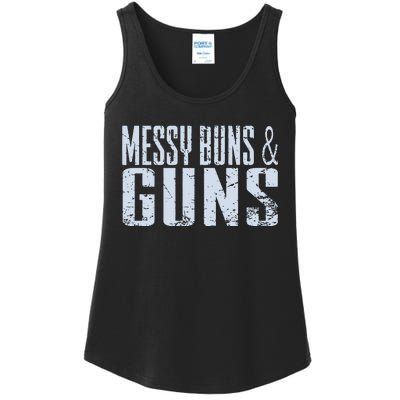 Messy Buns And Guns Ladies Essential Tank