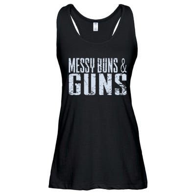 Messy Buns And Guns Ladies Essential Flowy Tank