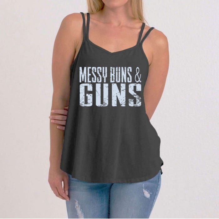 Messy Buns And Guns Women's Strappy Tank