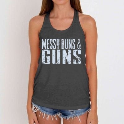 Messy Buns And Guns Women's Knotted Racerback Tank