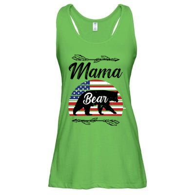 Mama Bear American Flag Funny Gift Ladies Essential Flowy Tank